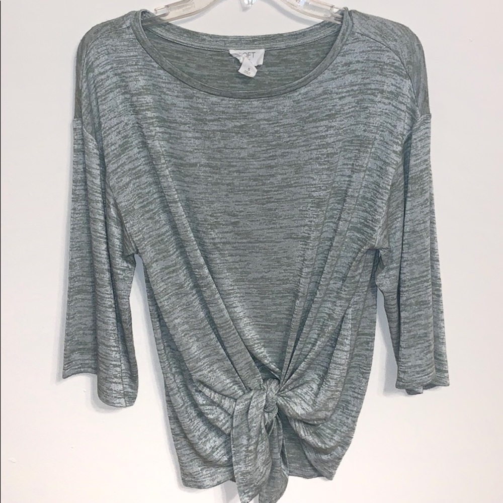 Ann Taylor Loft Outlet Quarter Sleeve Tie Top